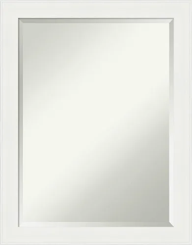 Vista 18 de Amanti Art Espejo de tocador de baño de 24 x 20 pulgadas, marco estrecho blanco tocador, espejo de pared rectangular, borde biselado, se cuelga