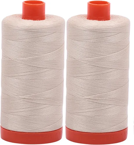 Vista 20 de Aurifil Mako 50wt Hilo 2 Carretes Grandes (Aluminio (2615))