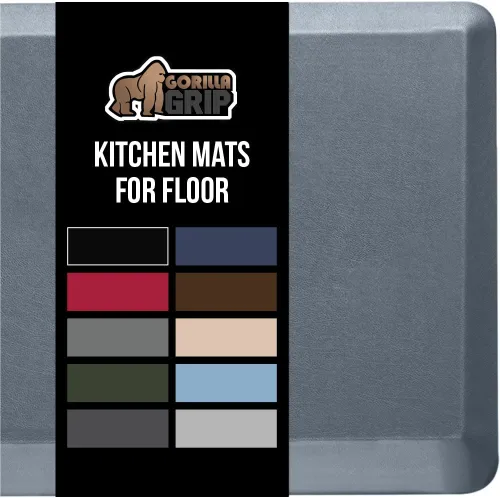 Vista 16 de Gorilla Grip - Tapete antifatiga acolchado para cocina, escritorio, ergonómico, superficie rugosa resistente a los rayones y al agua, para comodidad