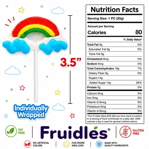 Vista 2 de 12 unidades de caramelos con forma de arco iris, ideales para rellenos de bolsas de golosinas, envueltos individualmente (paquete de 12)