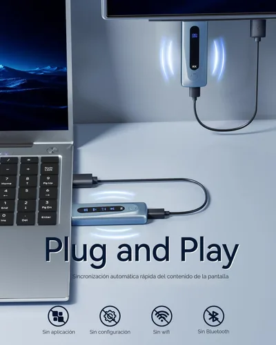 Vista 2 de 2025 Transmisor y Receptor HDMI Inalámbrico Actualizado 328FT/100M, Kit de Extensor HDMI Inalámbrico 5G+2.4G Portátil de Conectar y Usar