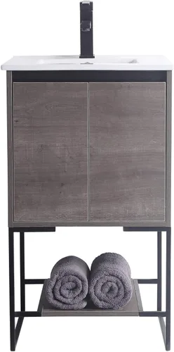 Vista 3 de Mueble de baño URBANIA VANITY con 2 puertas, estante y lavabo