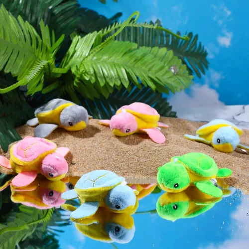 Vista 2 de HyDren 24 piezas de juguete de tortuga pequeña de peluche a granel, tortuga marina suave de peluche, tortuga adorable de peluche, juguete