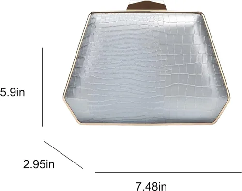 Vista 2 de Fawziya Snake Pattern Clutch Purse Seashell Bolsas de noche y embragues para las mujeres