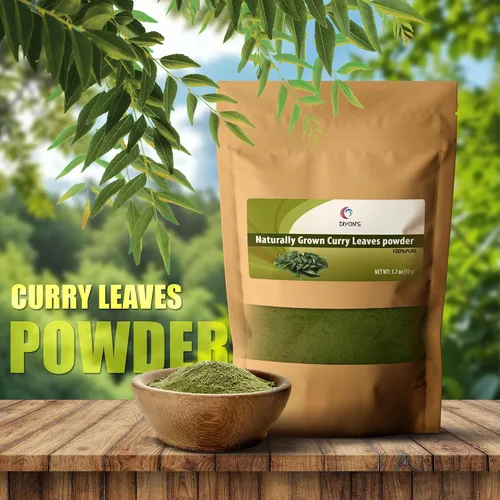 Vista 2 de Hojas de curry cultivadas naturalmente en polvo 1.7 oz (50 g)