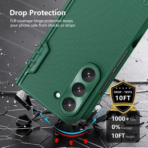 Vista 3 de Nillkin Funda para Samsung Galaxy Z Fold 6 con protector de pantalla, protección de bisagra, textura mate esmerilada (no magnética), diseño delgado