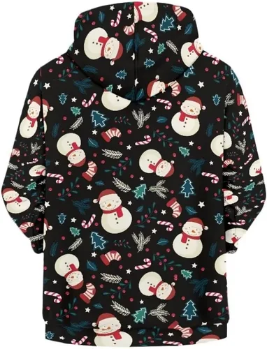 Vista 2 de Dellukee Sudaderas con capucha para niños y niñas, casual, suave, con cremallera frontal, con bolsillo