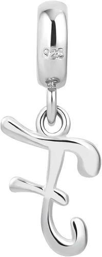 Vista 2 de LovelyCharms - Abalorio de plata de ley 925, diseño de letra del alfabeto