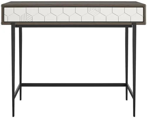 Vista 5 de CosmoLiving by Cosmopolitan Olivia - Escritorio para computadora, color gris (grano de madera)