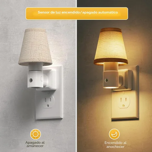 Vista 5 de L LOHAS LED Las luces nocturnas se enchufan a la pared, enchufe en la luz Beige-3000K