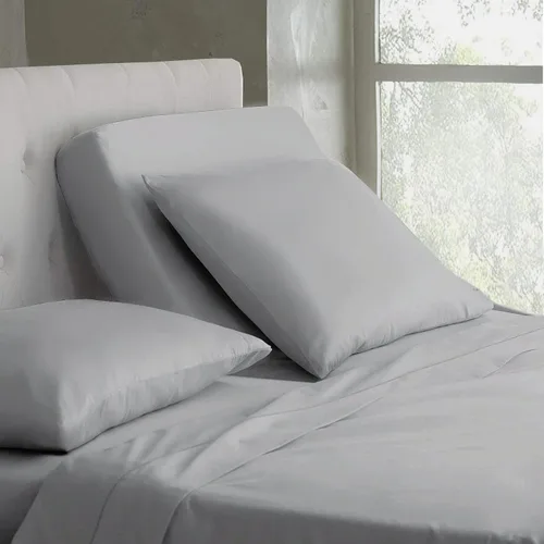 Vista 54 de Juego de sábanas de algodón de 600 hilos tamaño Queen dividido para base de cama ajustable, juego de sábanas de 4 piezas con bolsillo profundo