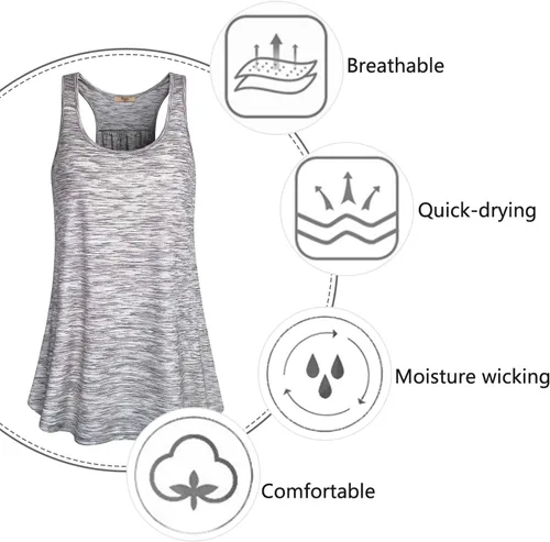Vista 51 de Cestyle - Camiseta sin mangas para mujer, cuello redondo, corte holgado, para entrenamiento