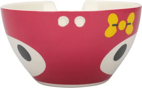 Vista 3 de Bioworld My Melody Character Face - Tazón de ramen con palillos (20 onzas), Rosado