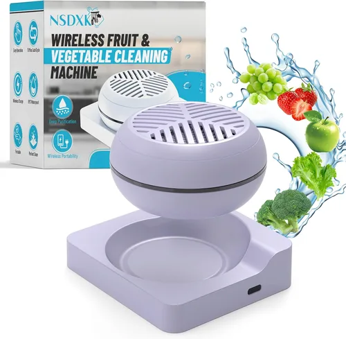 Vista 9 de Lavadora de frutas y verduras, dispositivo limpiador de frutas y verduras, portátil USB inalámbrico Veggie Wash con tecnología de purificación