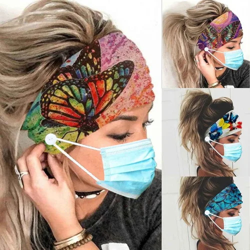 Vista 14 de Olbye Diademas bohemias anchas elásticas y antideslizantes para mujer y niña - para entrenamiento, yoga, correr, banda para el sudor, pañuelos