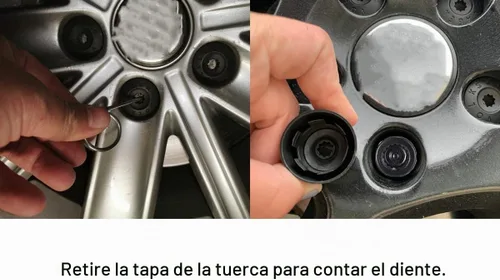 Vista 3 de Llave de bloqueo de rueda ABC 0-9 de acero cromado para VW, herramientas de extracción de tuercas de bloqueo - Llave de bloqueo de rueda Volkswagen