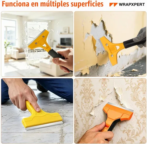 Vista 5 de WRAPXPERT Cuchilla raspadora de 4 pulgadas, 100 piezas de repuesto para limpiar la pared de vidrio Ventanas Estufa