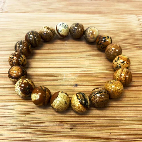Vista 696 de Gem Avenue Handmade Round Bead Stretch Bracelet Unisex Natural Stone Beaded Jewelry for Men & Women, Elastic Wristband for Daily Wear
