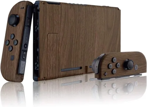 Vista 3 de eXtremeRate - Placa trasera para Nintendo Switch Console, NS Joycon con carcasa de mando de mano con botones de juego completo, carcasa de repuesto
