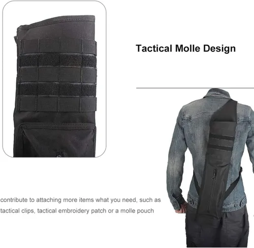Vista 2 de Carcaj de flecha trasera multifunción con sistema Molle para flechas de hombro, soporte para flechas de hombro colgado, carcaj de tiro para flechas