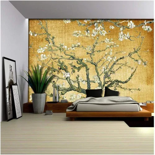 Vista 20 de Wall26 - Papel tapiz en color cobre con estampado de "Almendro en flor" de Vincent Van Gogh