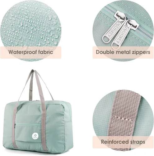 Vista 5 de Bolso de viaje equipaje de mano deportivo plegable para viajar en avión para mujeres y niñas 1112 Verde menta US2-NW18011112