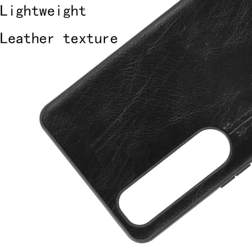 Vista 3 de Funda para Sony Xperia 1 III, piel sintética retro ultra delgada, a prueba de golpes, para Sony Xperia 1 III 5G XQ-BC52 XQ-AC52 XQ-BC42 XQ-BC62 Negro