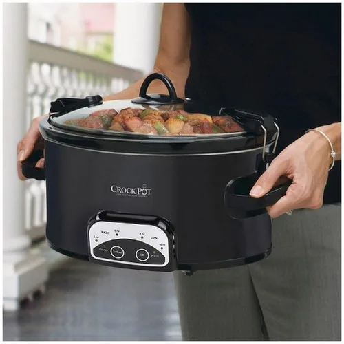 Vista 2 de Crock-Pot Olla de cocción lenta programable de 6 cuartos de galón, color negro