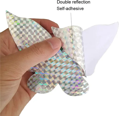 Vista 3 de Adhesivos anticolisión para ventanas para golpes de pájaros, mariposa, 16 piezas Calcomanías de ventana de cristal, evita que las aves golpeen