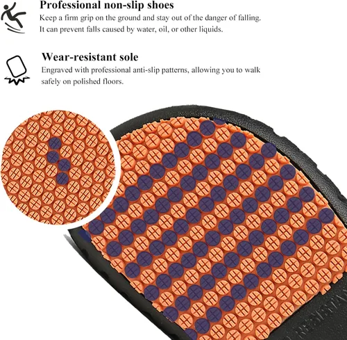Vista 3 de Zapatos de chef antideslizantes para hombre, zapatos de trabajo antideslizantes profesionales impermeables para cocina, restaurante, hospital
