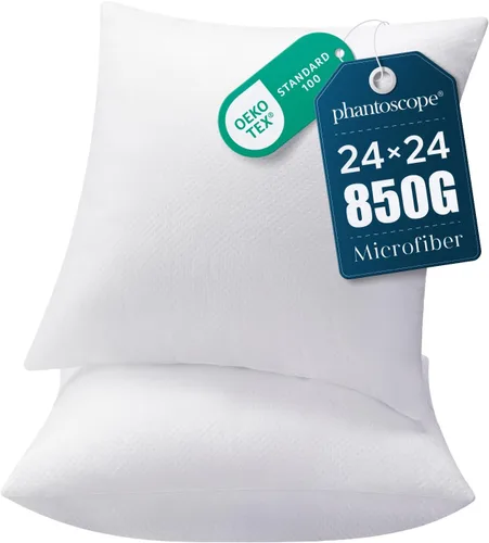 Vista 10 de Phantoscope - Insertos de almohada, 100% poliéster hipoalergénico de fibra virgen, almohadas cuadradas para sofá, sillón, cama, 12x20 pulgadas