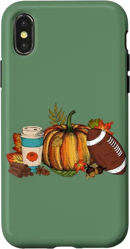 Vista 5 de Fall Football Pumpkin Coffee Latte Case for iPhone 17