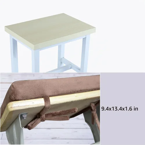 Vista 3 de Greenjin Cojín Desmontable para Taburete de Banco Rectangular de 14"x10" con Espuma de Memoria Asiento con Funda Extraíble Antideslizante con Lazos