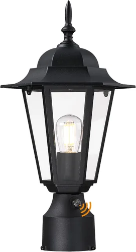 Vista 10 de GRUENLICH Luz de poste para exteriores, linterna de poste de aluminio Blanco