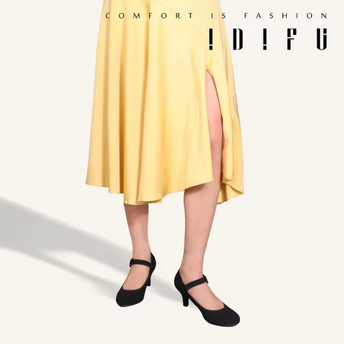Vista 6 de IDIFU Jessy - Vestido Mary Jane para mujer, zapatos de tacón bajo para gatito, puntera redonda, cerrada, oficina, trabajo, boda