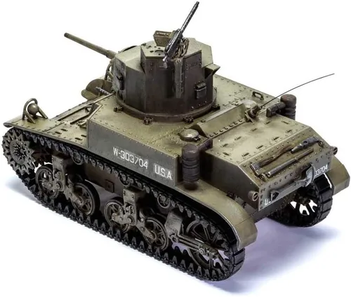 Vista 5 de Airfix British M3 Stuart Honey 1:35 WWII Militar Tanque Armadura de Plástico Modelo Kit A1358