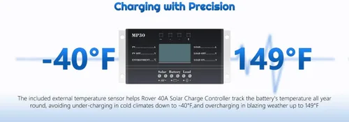 Vista 8 de Controlador de carga solar de 30 A, 12 V/24 V PWM, controlador de carga solar negativa, regulador de panel solar con función de sensor
