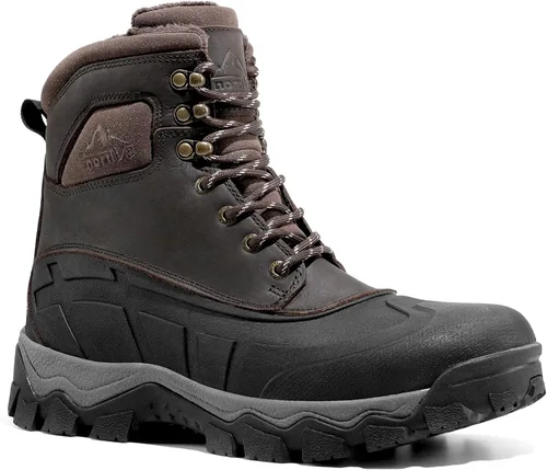 Vista 8 de NORTIV 8 Botas de invierno para hombre, aisladas, impermeables, botas de senderismo para nieve