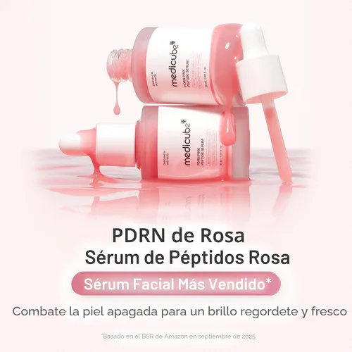 Vista 2 de medicube PDRN Pink Peptide Serum, Suero de brillo rosa, Péptido, Niacinamida, Hidratante y humectante y reafirmante, Tono de piel desigual, Cuidado