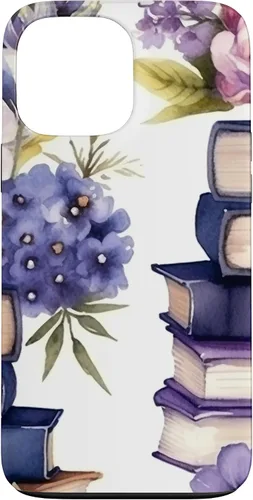 Vista 24 de Book Lover Purple Flower Case for iPhone 16