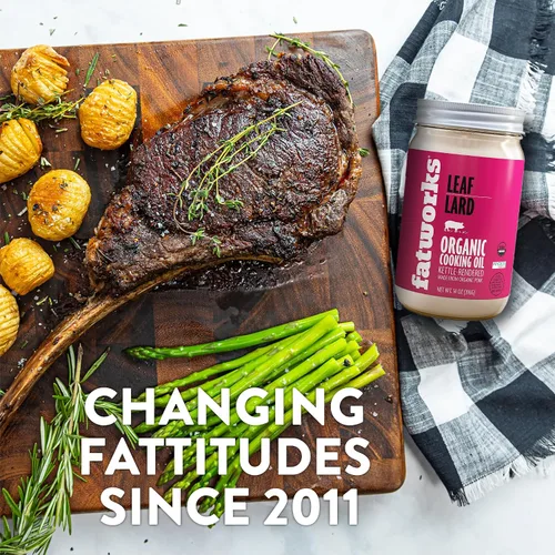 Vista 5 de Fatworks, Manteca de cerdo orgánica certificada, sin OMG, USDA 100% orgánica para horneado tradicional increíble, Keto, Paleo, cocina y fritura