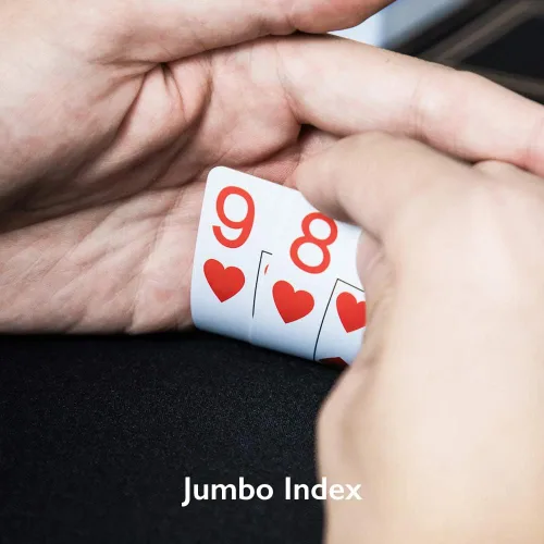 Vista 4 de SLOWPLAY 100% plástico naipes, juego de cartas de póquer de 2 cubiertas, índice jumbo, tamaño de póquer, flexibilidad y durabilidad superiores