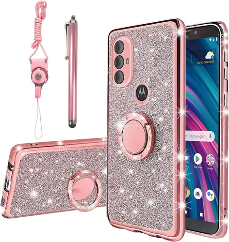 Vista 9 de Funda para Moto g Pure para teléfono, Moto g Power 2022, funda Moto G Play 2023 para mujer, galvanoplastia, estética de lujo, moderna, bonita, Negro