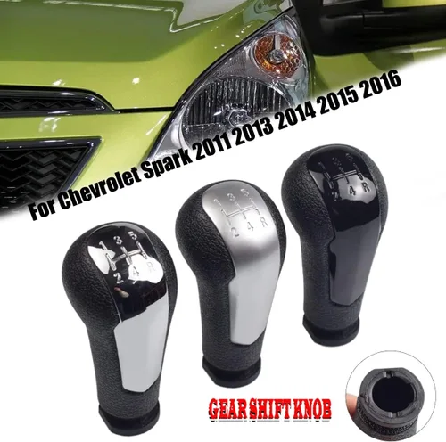 Vista 2 de Pomo de palanca de cambios manual para coche, palanca de cambios de coche, nivel de cabeza para Chevrolet Spark 2011 2013 2014 2015 2016 Negro claro