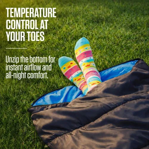 Vista 8 de VENTURE 4TH Saco de dormir para mochileros – XXL, tamaños dobles e individuales – Saco de dormir ligero para clima cálido y frío para adultos, niños