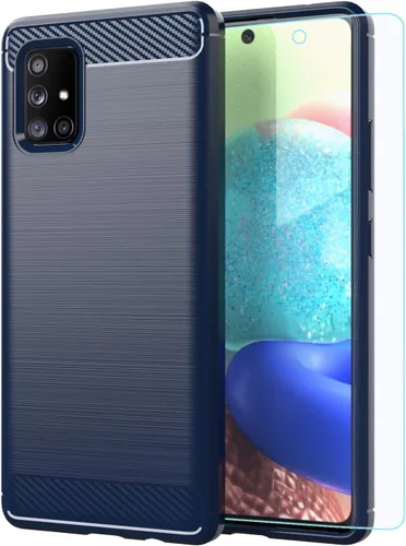 Vista 11 de M MAIKEZI Funda para teléfono celular Galaxy A71 5G, TPU suave funda protectora delgada de moda con protector de pantalla HD (negro)