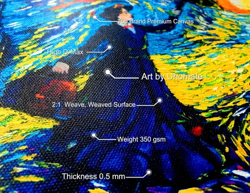 Vista 3 de Uhomate Mary Poppins Vincent Van Gogh - Pósteres de noche estrellada para el hogar, lienzo para decoración de pared, cuarto de bebé, sala de estar