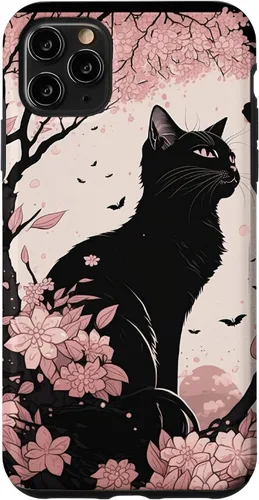 Vista 13 de Cute Pink Japanese Cherry Blossom Cat Aesthetic Case for iPhone 16