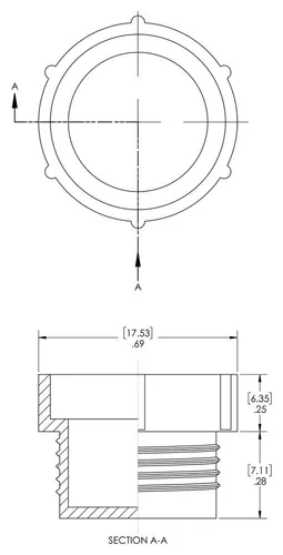 Vista 2 de Caplugs 99394695 Tapón roscado de plástico para accesorios acampanados invertidos. PDI-51, PE-LD, para enchufe tamaño de rosca 1/2-20", rojo
