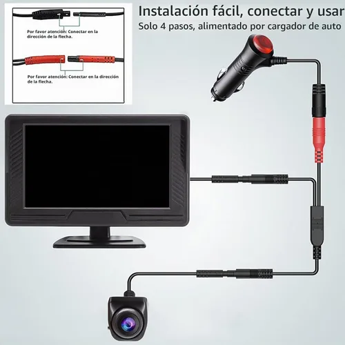 Vista 6 de Cámara de respaldo para coche, sistema de monitor de visión trasera